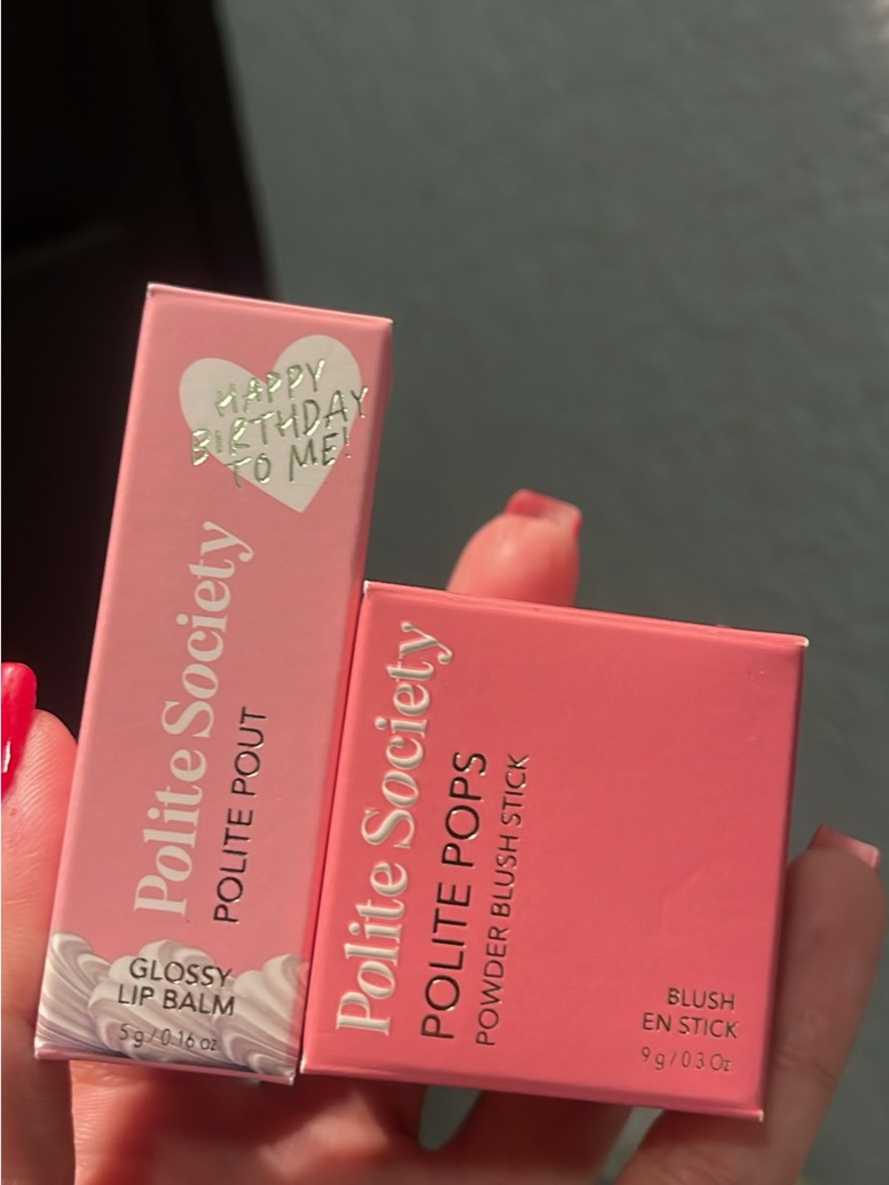 Polite Pops Powder Blush Stick & Polite Pout Glossy Lip Balm - Pink BUNDLE
